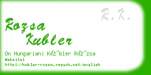 rozsa kubler business card